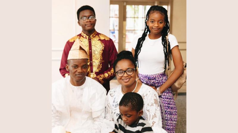 Ayo Adeniran and his family.