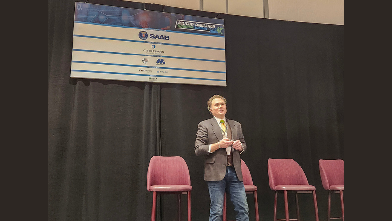 Darren Buck delivered his presentation on “How the U.S. Space Force Uses Simulation Training” at the IGDA Military Simulation Training Summit